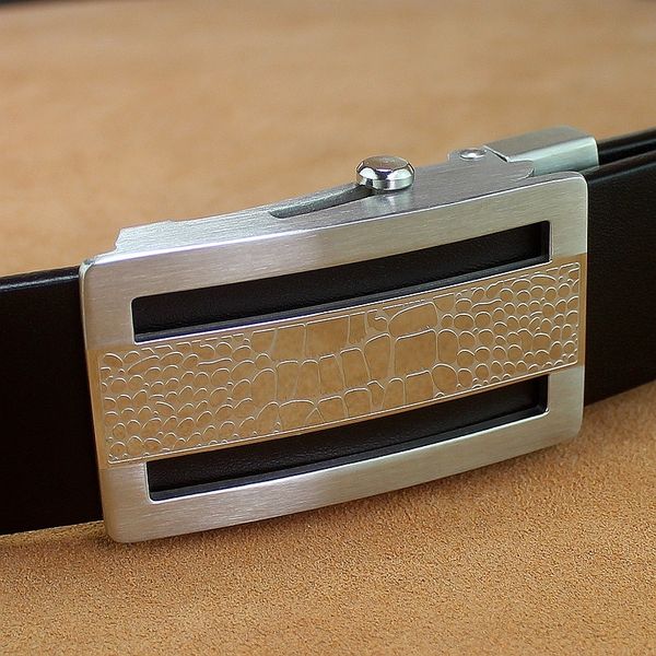 

qktch stainless steel roller buckle male genuine leather nonperforated toothless layer cowhide belt toothless genuine leather belt 3.5cm, Black;brown