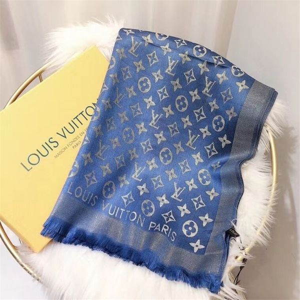 

brand silk scarf women brand colorful shawl scarfs pashmina fashion long ring christmas gift wholesale, Blue;gray