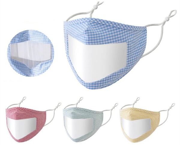 

fashion designer face mask protection for adults with clear window visible cotton mouth face masks washable and reusable mask ahc643