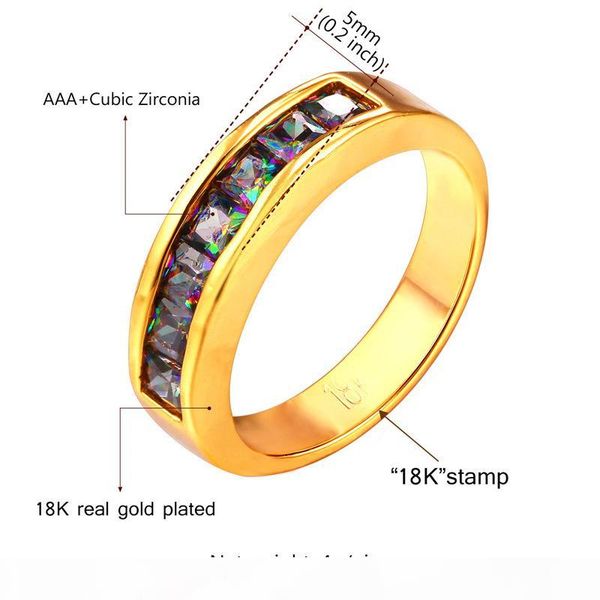

engagement rings for women wedding bands platinum 18k real gold plated mystic z cubic zirconia band ring, Golden;silver