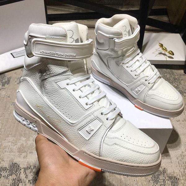 

fashion sneakers men shoes boots lace -up footwears with box flats men shoes fashion type chaussures pour hommes trainer sneaker boot casual, Black