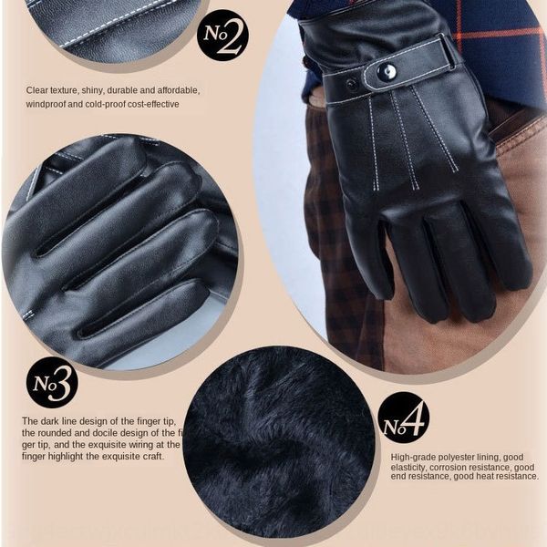 

h1glr season warm plus velvet autumn touch screen windproof driving outdoor korean motorcycle gloves motorcycle three-line men' leathe, Blue;gray