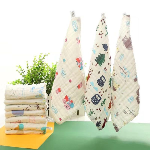 

flfoa six-layer bubble gauze square cotton baby wash and face face small square wipe hands towel handkerchief children's high density s