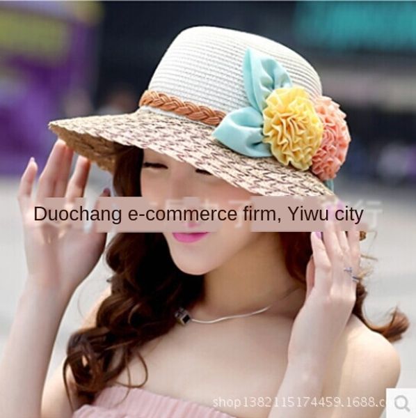 

korean style women's summer korean women's summer type uv-proof sun beach hat sun hat one-click, Blue;gray