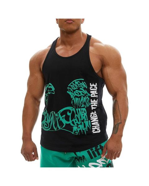 

muscle fitness brothers summer men's sports casual running exercise basketball elasticity sleeveless vest, Black;blue