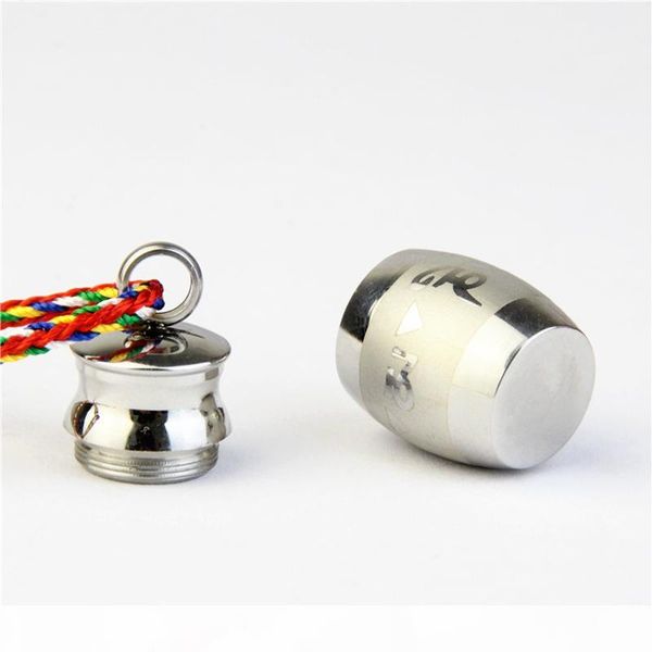 

titanium steel buddhist supplies ommani pedmehum rotatable openable put memorial storage case locket pendant necklace mantra amulet jewelry, Silver