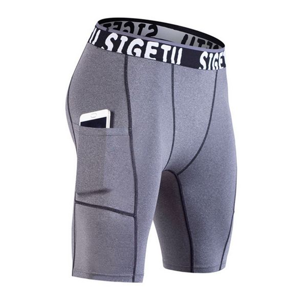 

elastic men shorts fitness running short bodybuilding tights with pockets 2020 casual breathable quick dry compression, White;black
