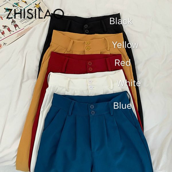 

loose wide leg pants women high waist straight trousers plus size solid vintage casual pants maxi black white pantalon mujer