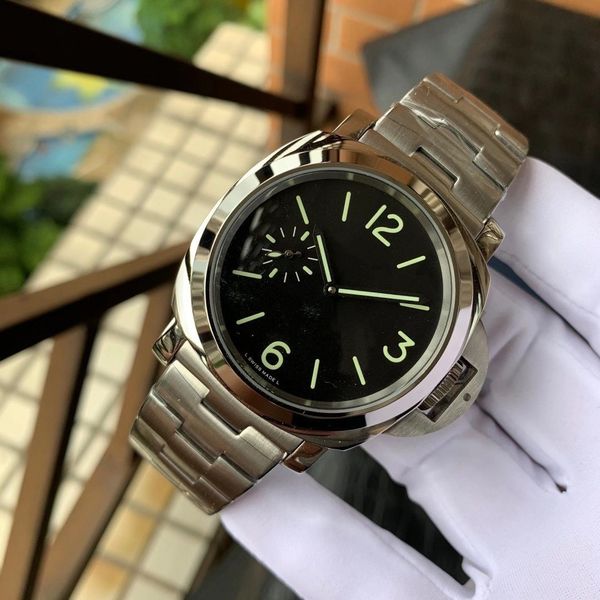 

luxury men watches automatic movement 45mm dial stainless steel strap men waterproof wristwatches luxury men watches v7, Slivery;brown