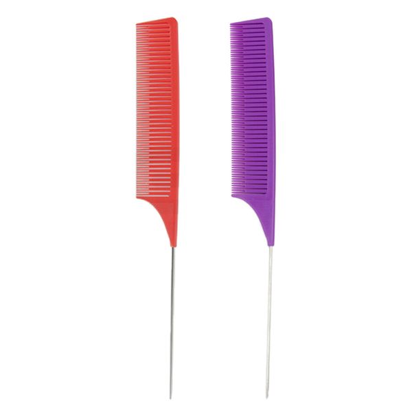 

2pcs plastic fine one-way weaving highlighting foiling hair comb combs, Silver