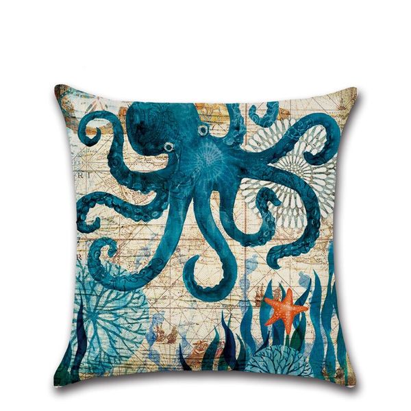 

creative classic sea creature sea turtle seahorse whale ocs cushion cover pillow case linen home textiles 3 style ing