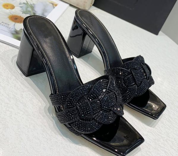 

designer leather ladies high heels summer high heel sandals fashion ladies leather wear-resistant solid color high heels eleven colors, Black