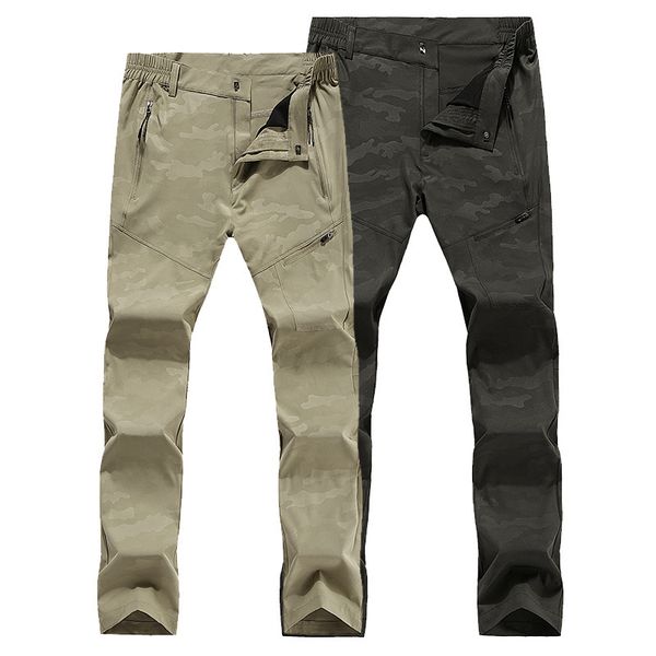 

spring autumn mens thin quick-drying stretch pants outdoor climbing trekking sport pants large size hiking camping trousers 6xl, Black;green