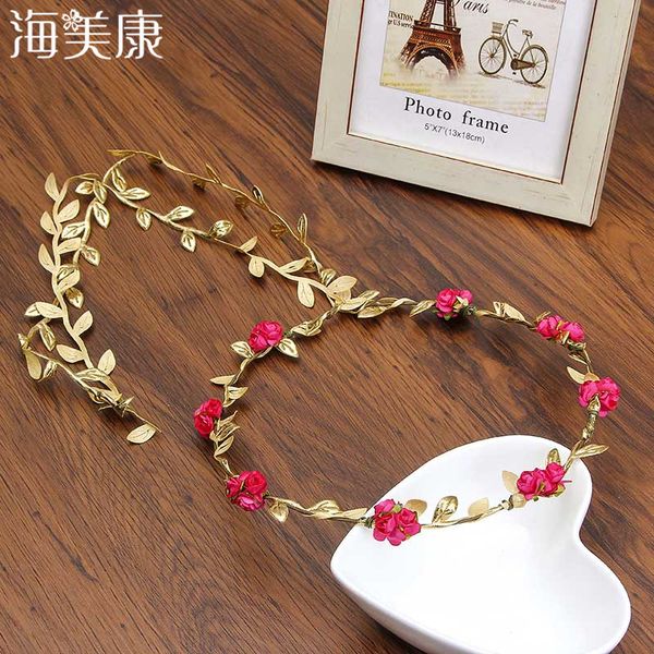 

hair accessories haimeikang floral head band women rose flower girls elastic headbands fashion wedding, Slivery;white