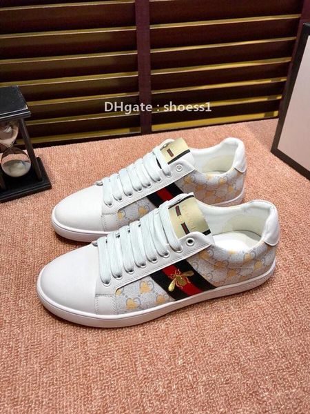 

2021-2020w high -end men 's embroidered alphabet casual shoes breathable leather classic sneakers high -quality lace -up low -shoe, Black