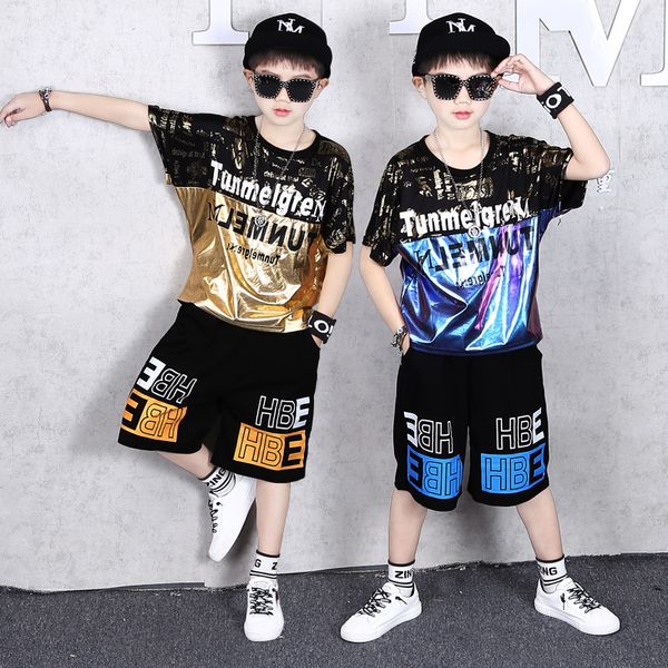 

dance sports tracksuit t-shirts short sleeve fashion infant fashion performance t shirts + casual pants suit 2pcs, White