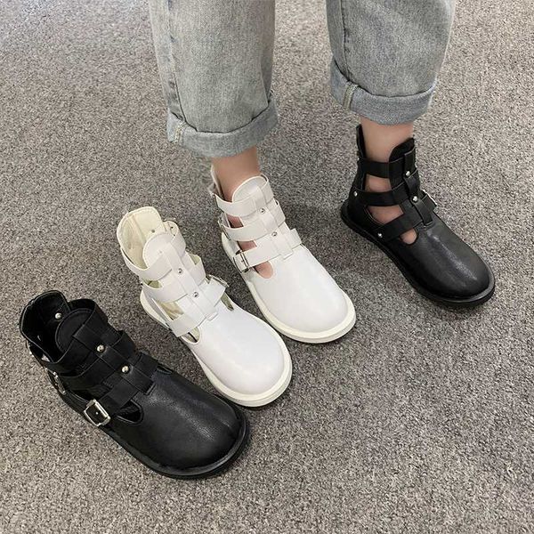 

boots rock обувь женщина luxury дизайнер mid-теленок пинетки женщины плоские пятки сапоги-женщин низкие каблуки пинетки моды сандалии, Black