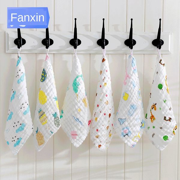 

b5dmx towel pure face towel face towelhandkerchief small square towelcotton 30*30cm six-layer pure cotton pleated children's handkerchi
