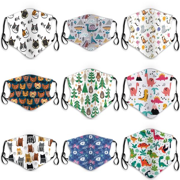 

spong cloth cartoon design children masks boys girls cartoon mouth face masks kids anti-dust breathable washable reusable sponge mask#222