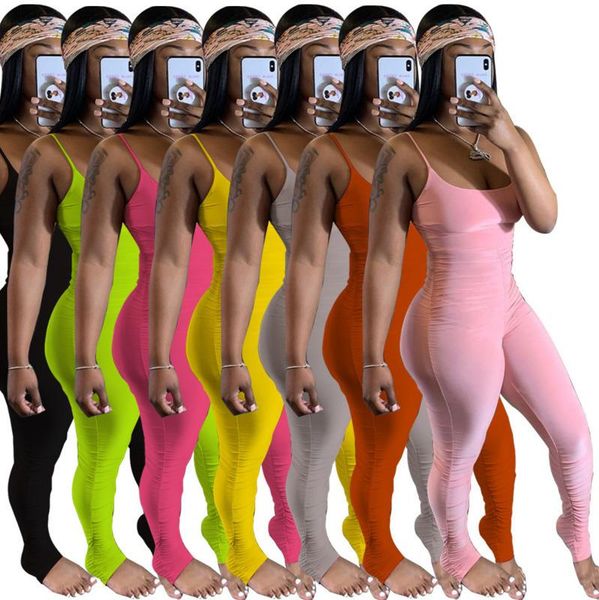 

summer designer women tight jumpsuit romper high waist bodycon long playsuit female overalls women jumpsuits rompers 7 color, Black;white