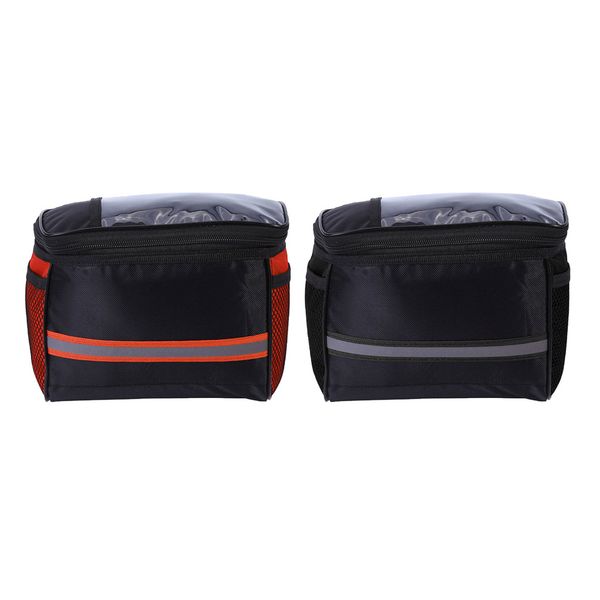 

2x bike handlebar bag front storage bags outdoor cycling pouch waterproof