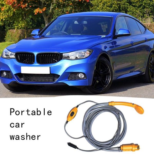 

random color car washer 12v portable car shower washer set electric pump outdoor camping wash travel cleaning tool