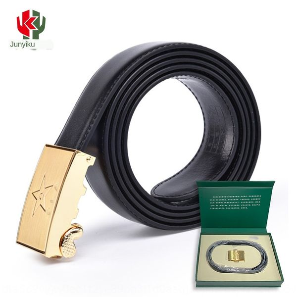 

layer cowhide leather belt belt gift box automatic buckle portable versatile gift box for men and women, Black;brown