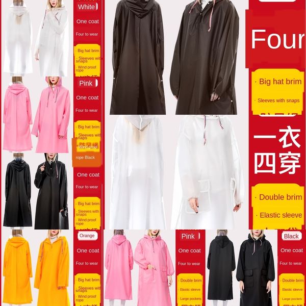 

0dej4 double-layer thickened multi-functional eva fashionable long double-layer thickened multi-functional conjoined raincoat ou, Black