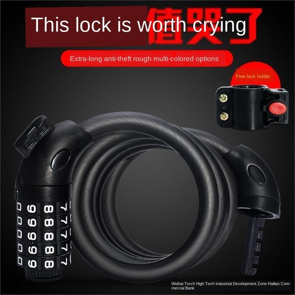 

mountain bike password lock 4-bit 5-bit lengthened bicycle anti-theft 6-bit fixed bold anti-theft portable bicycle