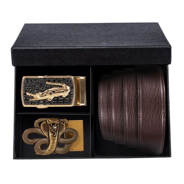 

new designer belts brown automatic buckle belt men genuine leather belts luxury fashion cowhide strap men's gift dibangu, Black;brown