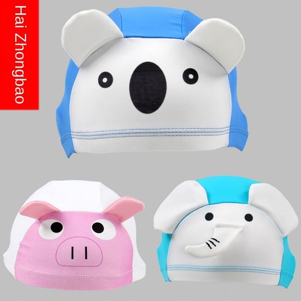 

children's cartoon animal style children's shining swimming cap swimming cap on stage breathable and comfortable subverting tradit