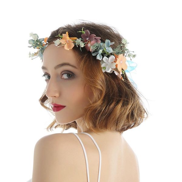 

5pcs / lot мода garland имитация цветов ободки регулируемая ткань обручальные кольца волос обруч для женщин невесты одеваются волос ювелирны, Silver