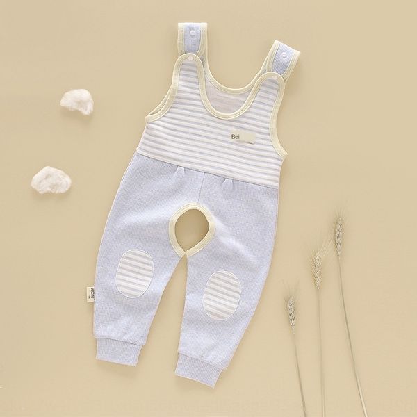 

children's new belt jumpsuit cotton trousers jumpsuit pure cotton crotch pants baby conjoined pants baby clothes children's clothi, Blue