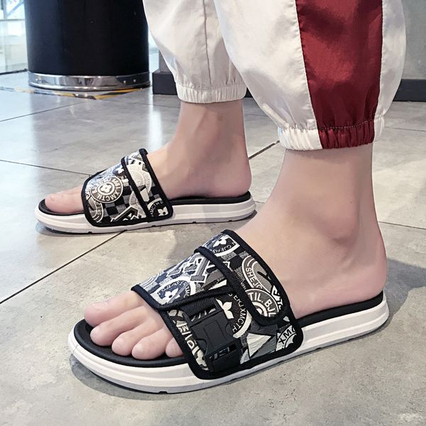 

2020 non-slip lightweight summer couple slippers men comfortable flip flops outdoor beach casual shoes men zapatos de hombre, Black