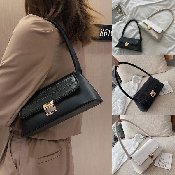 

women pvc clear bag solid women 2020 autumn new fashion handbags lock casual shoulder bag simple bag torebki damskie 111338