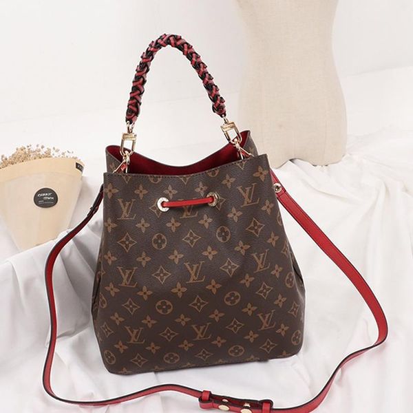 

new womens bucket bag handbag drawstring shoulder bag messenger crossbody bags handle tote lady leather type bag fast deliv