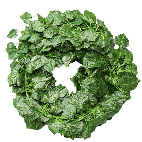 

новый 12 шт искусственный ivy leaf garland поддельные завод ivy vine подвесная для свадеб сада украшения стены виноградные листья