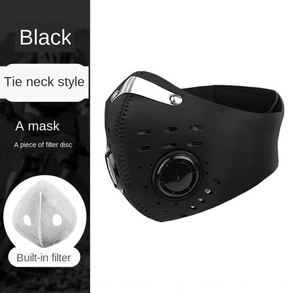 

cycling mask activated carbon bicycle filter element replaceable windproof dust haze mask outdoor bicycle sporting goods, Black