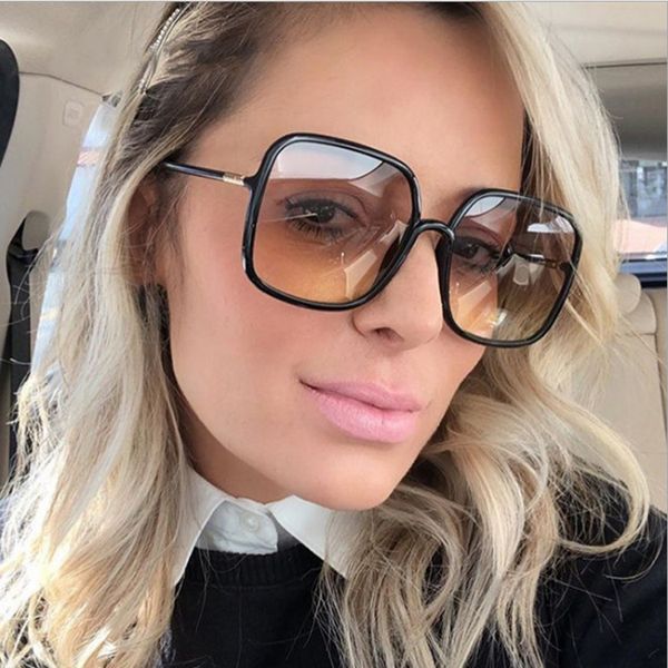 

new frame sunglasses fashion trend women's wild sunglasses female net red oversized frame design sunglasses 5234, White;black