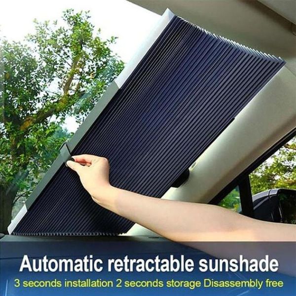 

automatic retractable car front rear windshield sunshade heat insulation blinds anti-sun car sunshade atuo parts(in stock