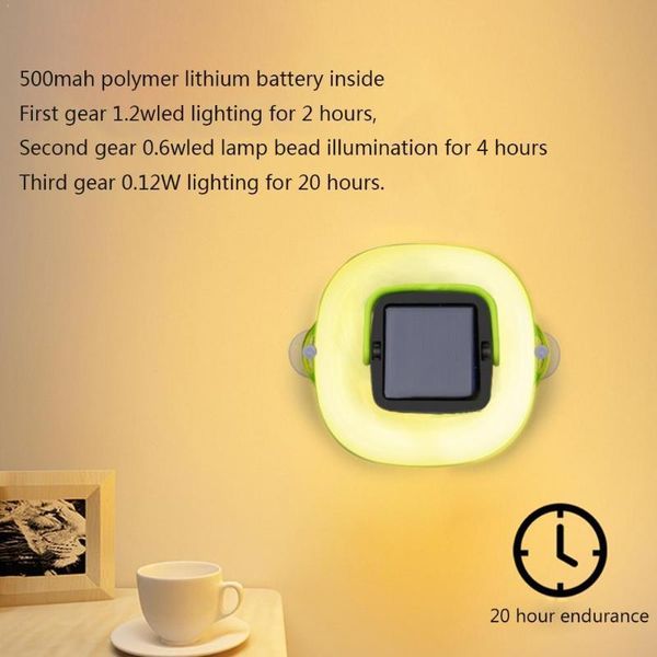 

folding solar light outdoor camping waterproof portable inflatable night mini camping light hanging lamp led h3p6