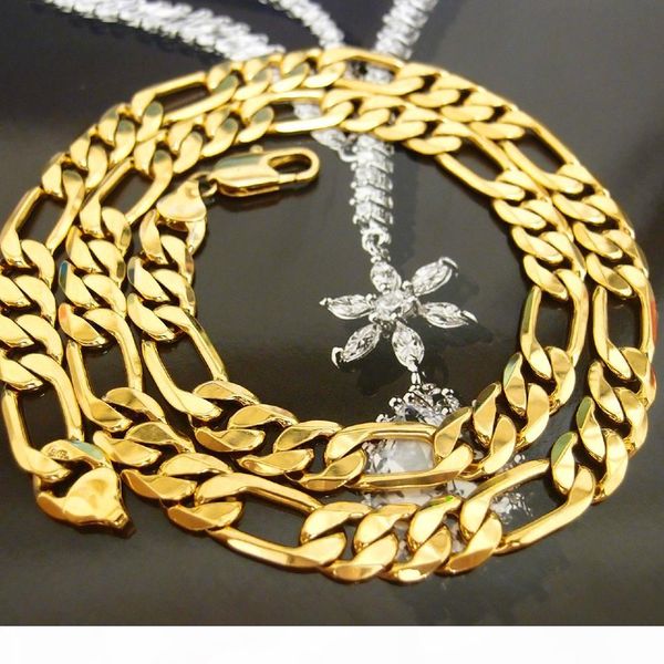 

новый! тяжелый 70г 10мм 18k желтого золота заполнены ожерелье мужской снаряженная цепь ювелирные изделия, Silver