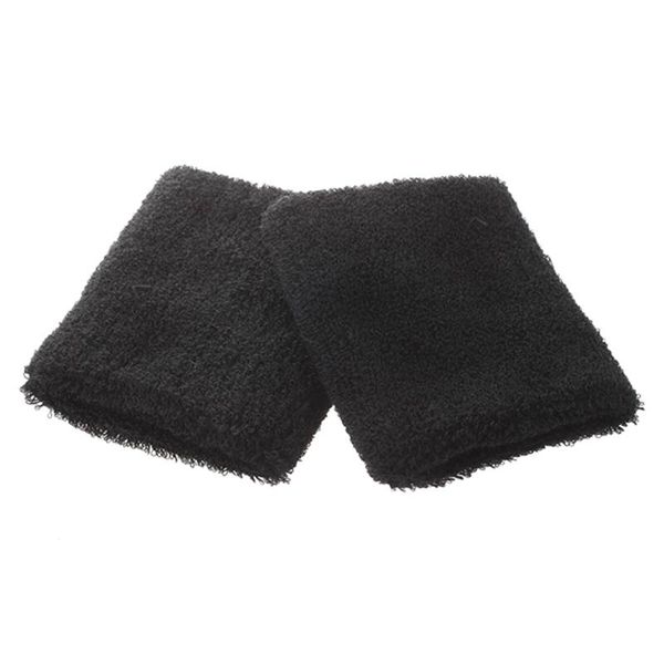 

wrist support black elastic terry sweatband sports 2pcs, Black;red