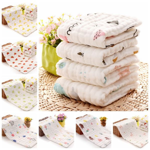 

baby burp cloths 100% cotton gauze newborn bath towel muslin baby face towels baby bath wrap wipe cloth 17 designs 100pcs dw4154