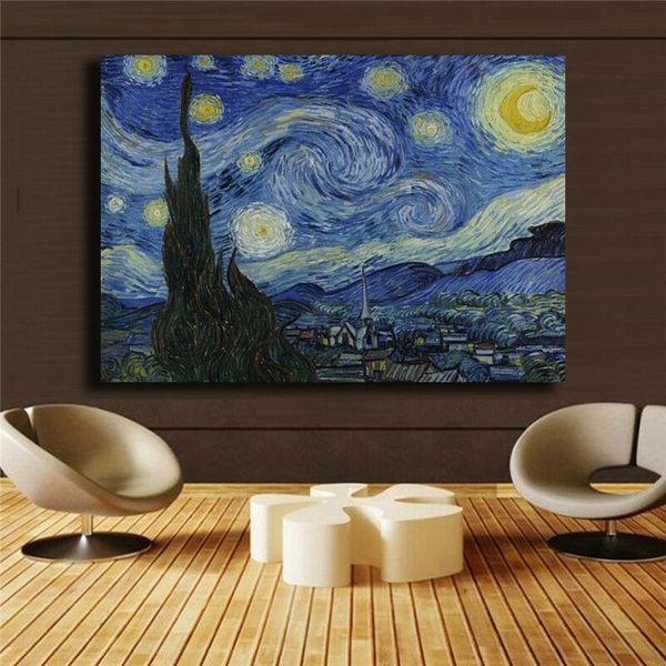 

винсент виллем ван гог «звездная ночь» home decor расписанную hd печать картина маслом на холсте wall art canvas картинки 200727