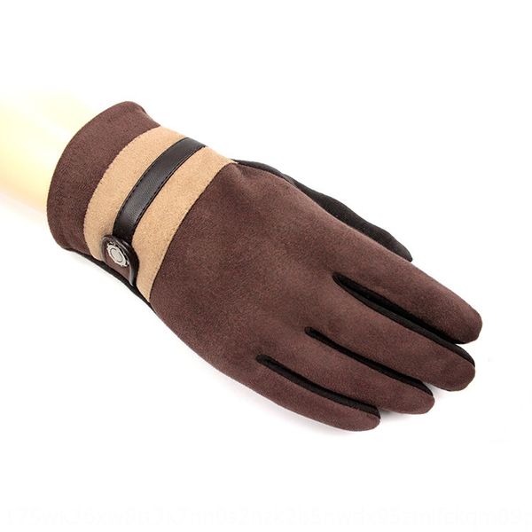 

warm and factory winter warm windproof cold-proof touch screen gloves suede plus non-velvet men' gloves, Blue;gray