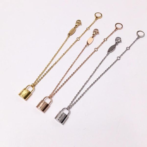 

316l titanium steel pad lock pendant design for women bracelet jewelry gift drop shipping ps6209a, Black