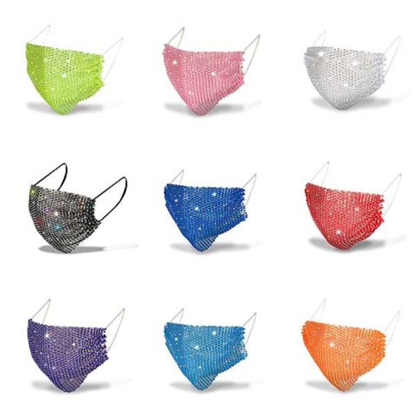 

in stock pet women bling rhinestone face shield safety with glasses protective mask er anti-fog anti-uv transpartent party masks for boys#95