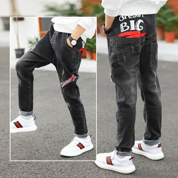 

y9ykm boys' jeans and 2020 new western jeans children's pants pants panty style autumn medium and large children's boys, Blue