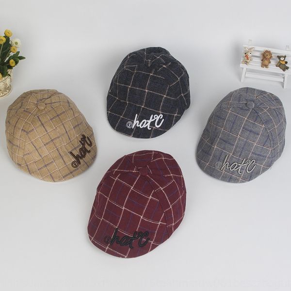 

plaid beret children's sun new cap baby cap beret baby hat children's hat fashionable, Yellow